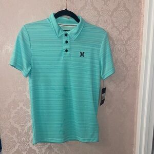 Hurley Boys Aqua Striped Polo Shirt